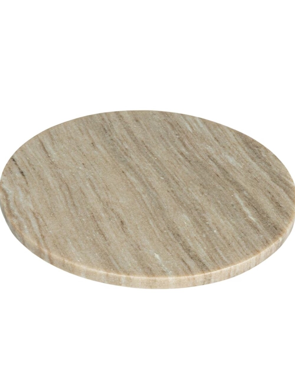 Creative Co-Op NWT 11" Round Marble Cutting Board Cheese Board In Beige/Natural
